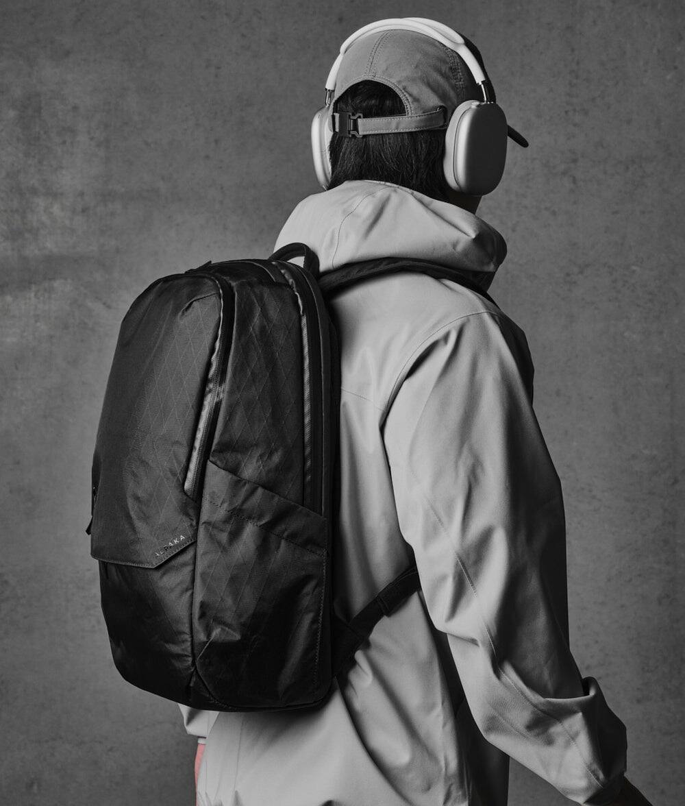 Left. ALPAKA - Elements Backpack Pro Laptop Backpack Fits 16'' Laptop with Dual Bottle Pockets, Travel Backpack for Men - Black X-Pac VX42.