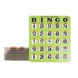 GSE Games & Sports Expert - 10-Pack Jumbo Easy-Read Shutter Bingo Cards, Finger-Tip Shutter Slide Bingo Cards with Sliding Windows