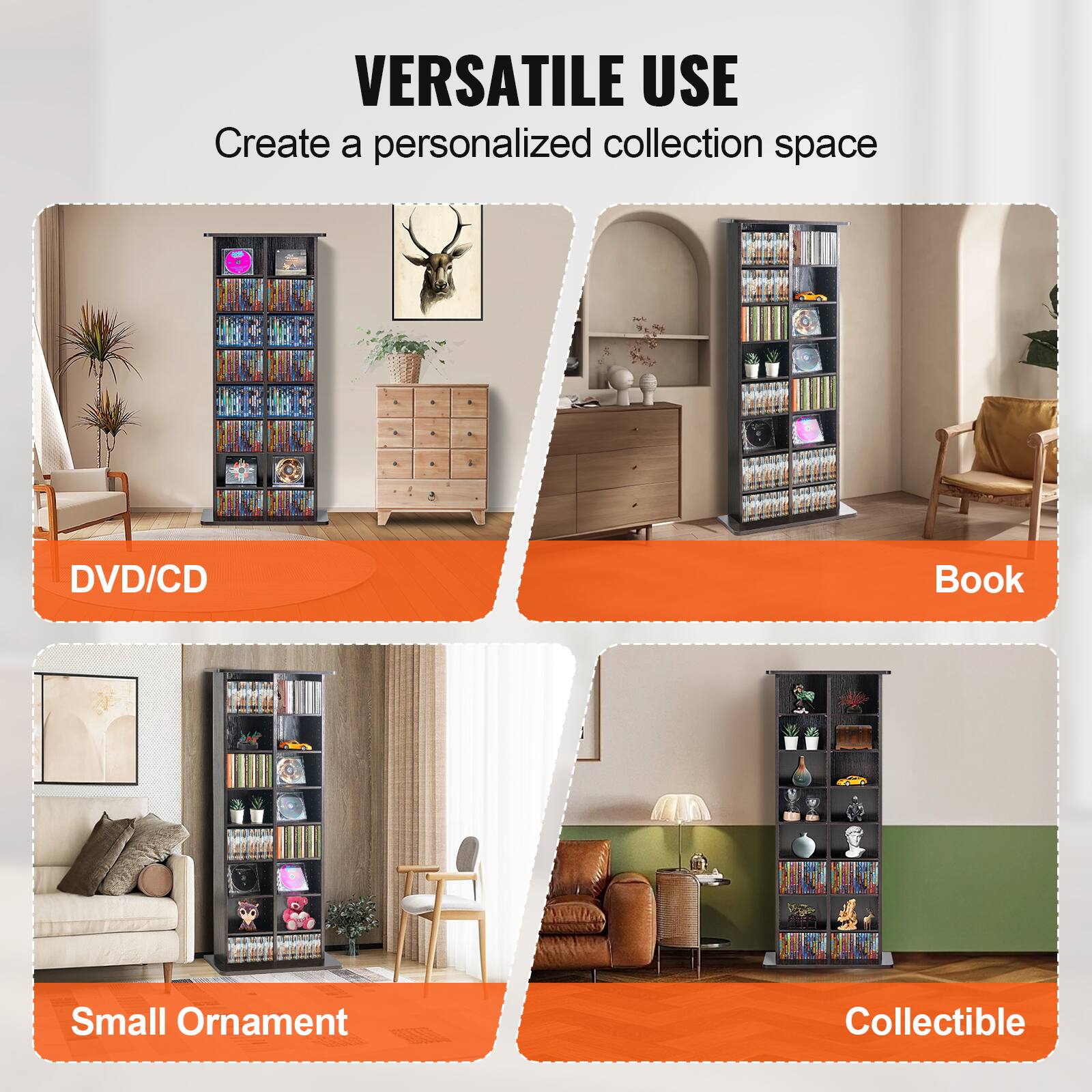 VERSATILE USE  
Create a personalized collection space  

DVD/CD  
Book  
Small Ornament  
Collectible