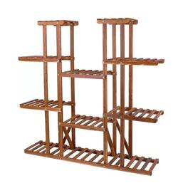 SlickBlue - Solid Wood 11-Tier Vertical Plant Stand for Indoor and Outdoor Spaces - Brown