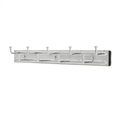 Front. Rev-A-Shelf - Rev-a-Shelf BRC-14CR 14" Mounted Pullout Belt Rack Organizer, Chrome (2 Pack) - Silver.
