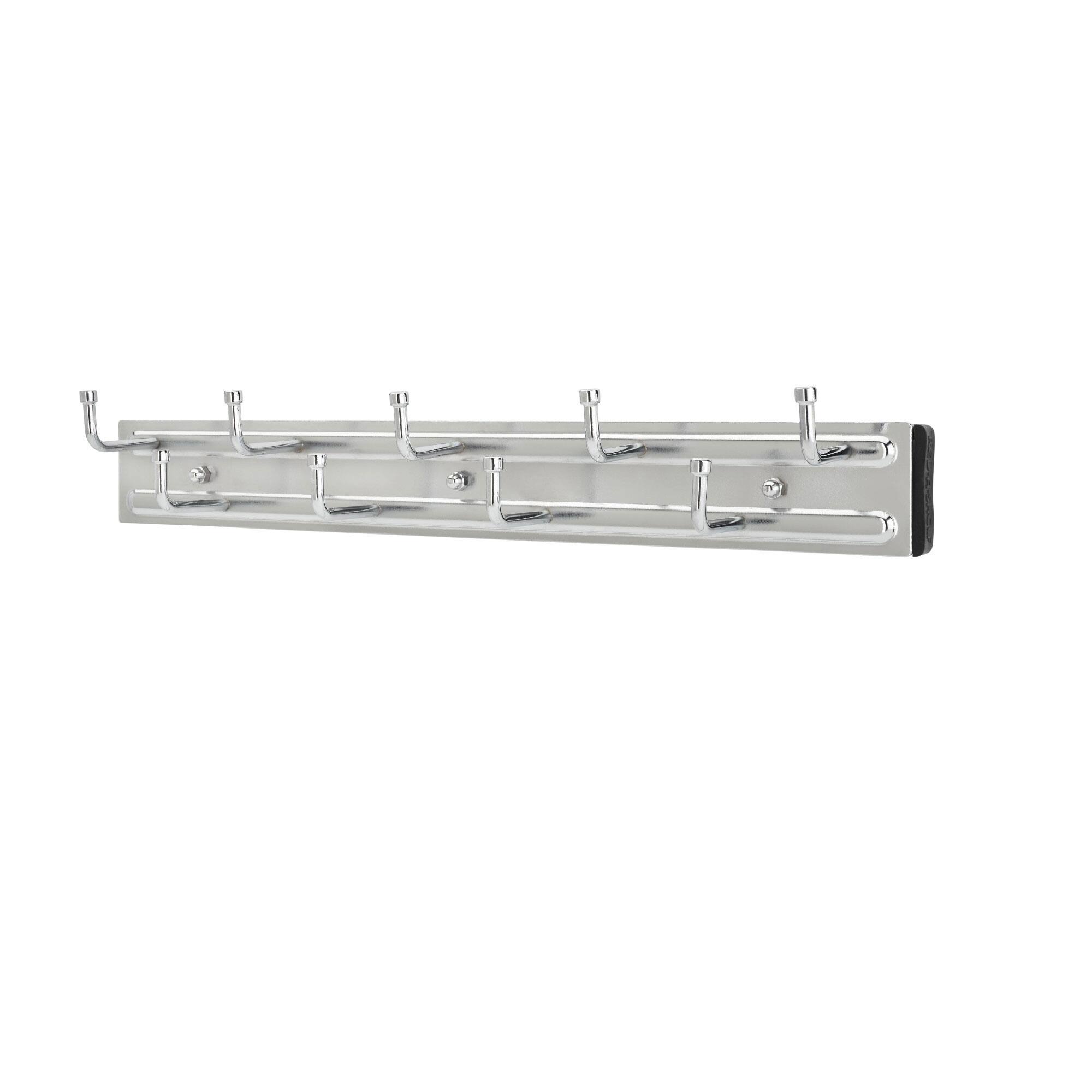 Front. Rev-A-Shelf - Rev-a-Shelf BRC-14CR 14" Mounted Pullout Belt Rack Organizer, Chrome (2 Pack) - Silver.