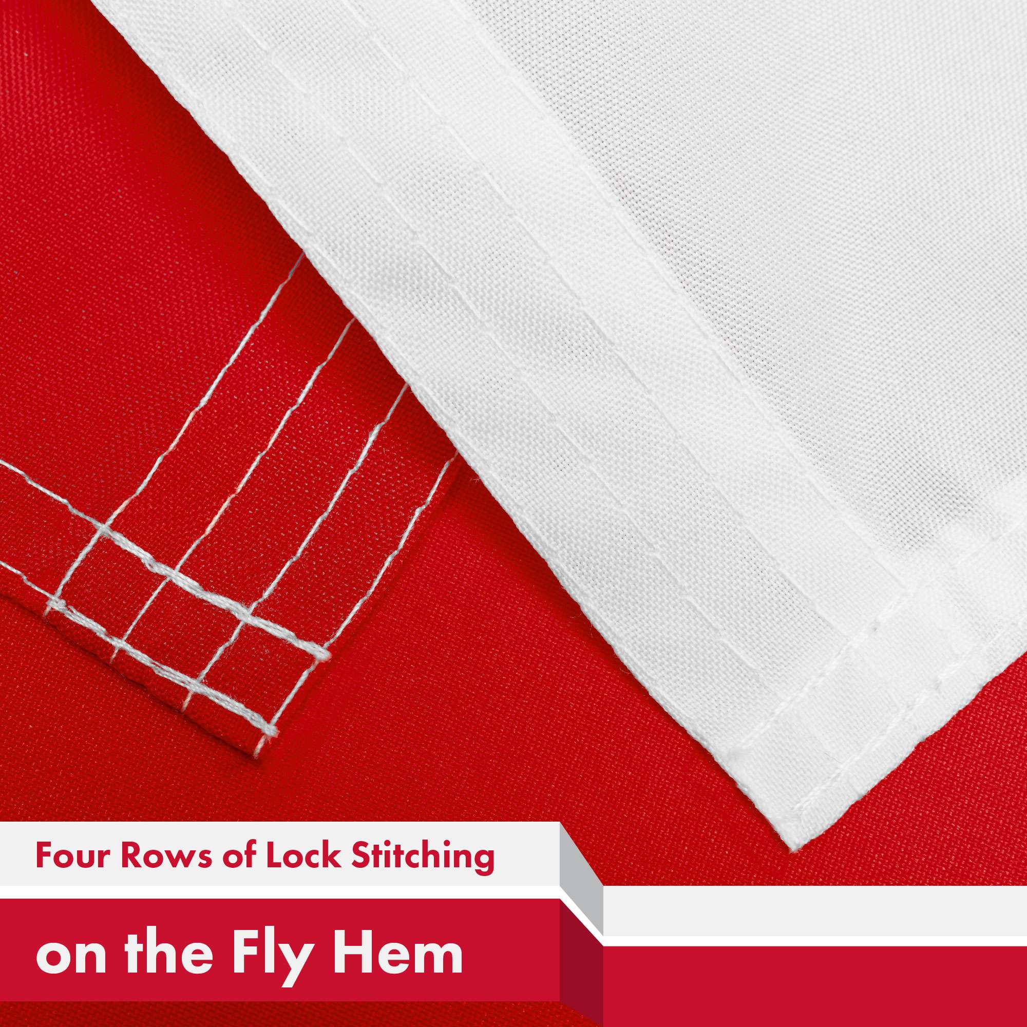 Four Rows of Lock Stitching on the Fly Hem