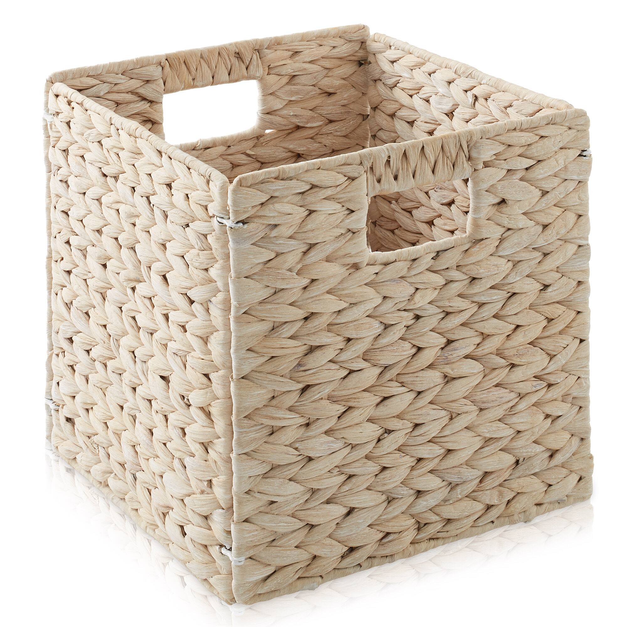 Alt View 2. Casafield - 10.5 x 10.5-in Water Hyacinth Storage Baskets - 6 Pack - Whitewash.