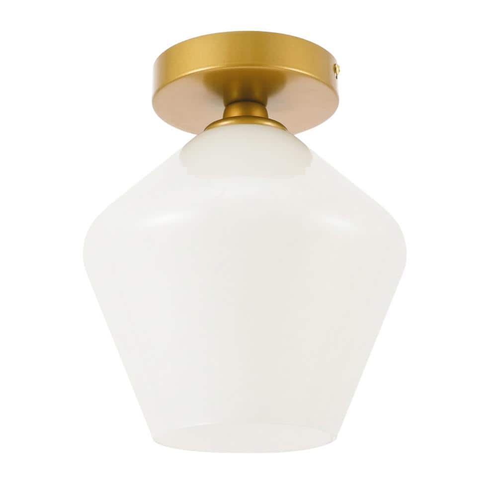 Living District - Gene 1 light Flush mount - Brass And Frosted White Glass price history on PriceWatchPro