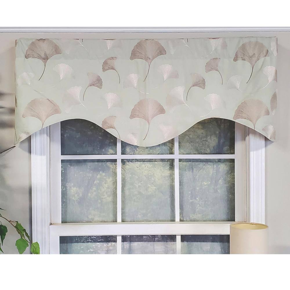 Angle. RLF Home - RLF Home Modern Design Classic Fanfare Cornice Style Window Valance 50" x 17" Light Green - Light Green.