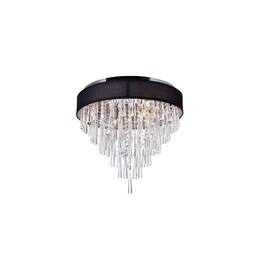 CWI Lighting - Franca 8 Light Drum Shade Flush Mount With Chrome Finish - Black