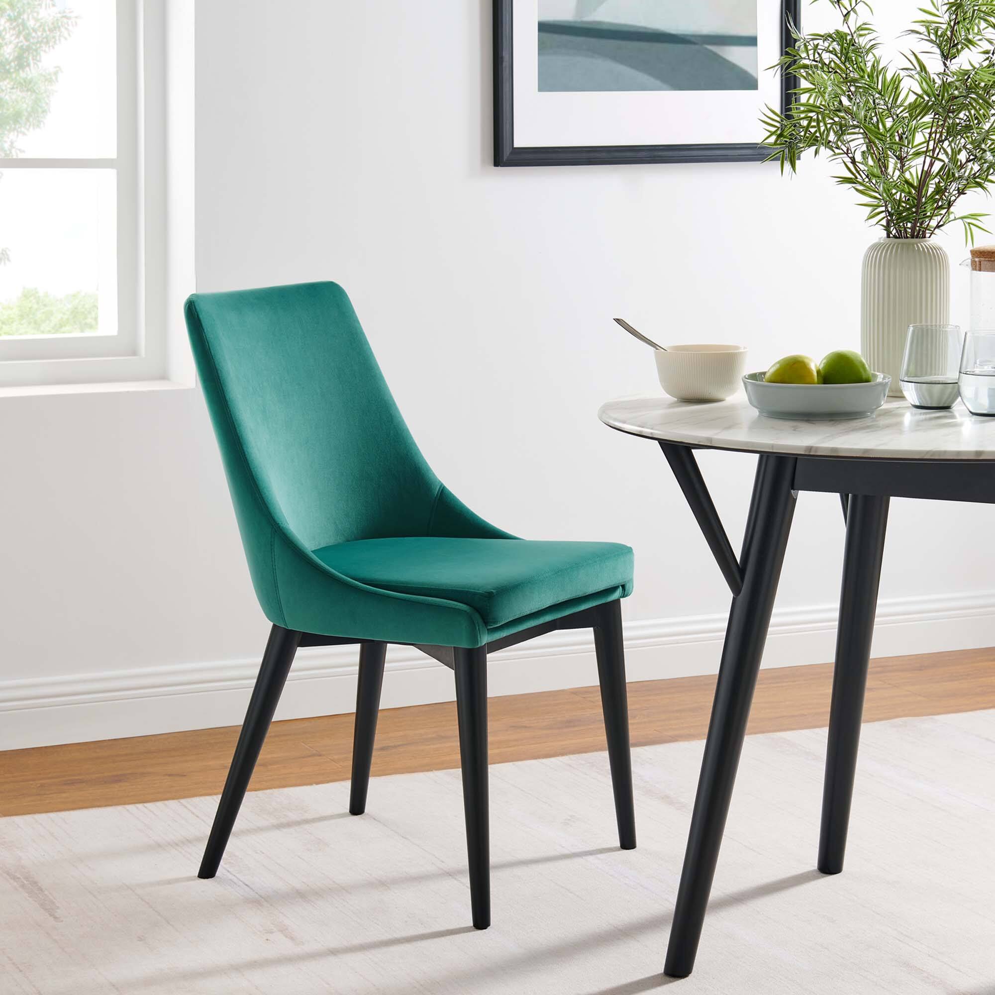 Back. Modway - Viscount Performance Velvet Dining Chair by Modway - Teal.