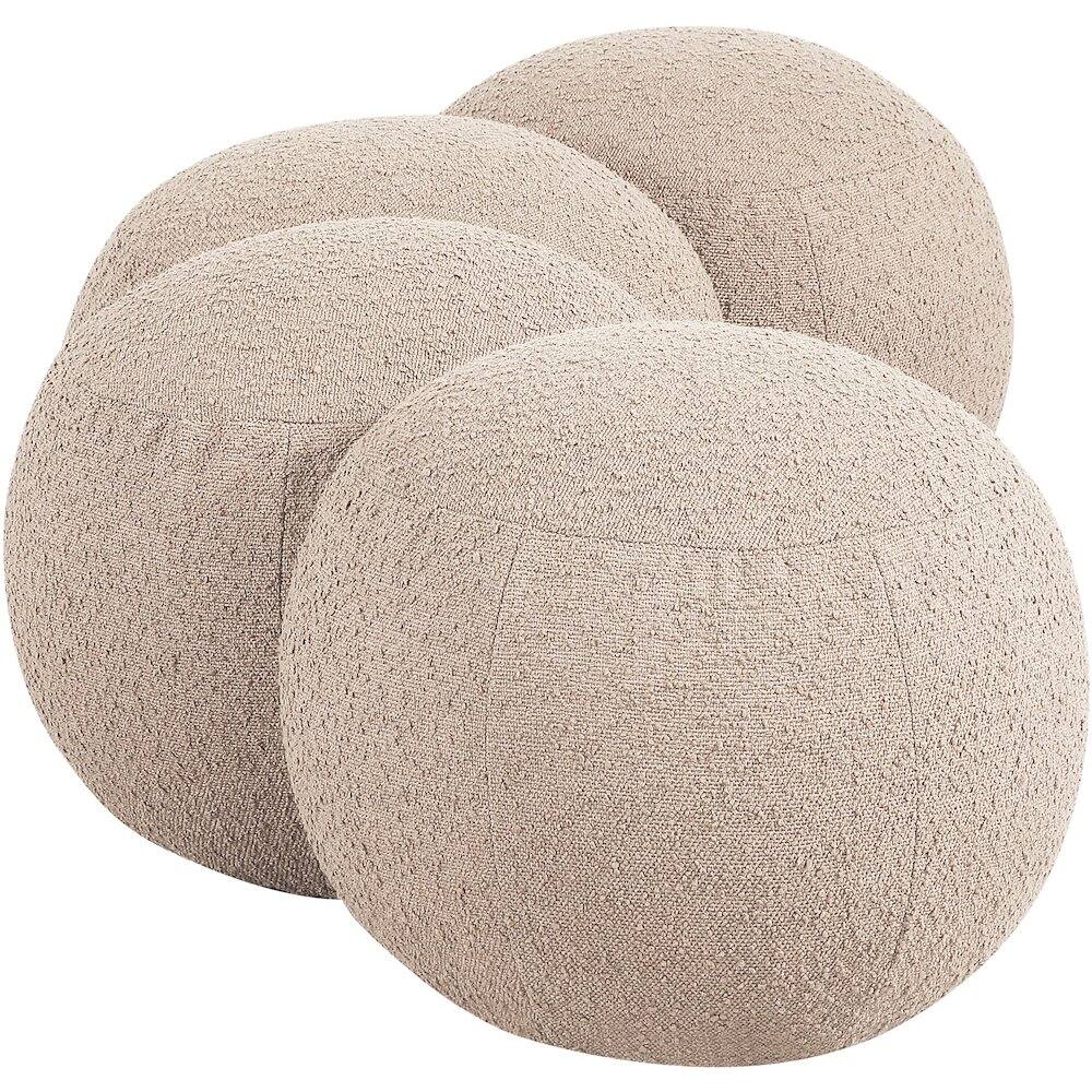 Alt View 4. Meridian Furniture - Apollo Beige Boucle Fabric Bench - Beige.