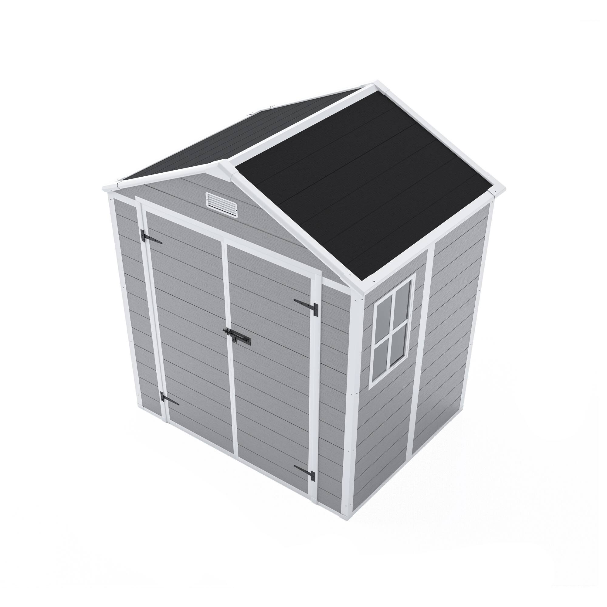 Alt View 7. Mondawe - 6X5 FT Resin Storage Shed with Lighting Window - Grey.
