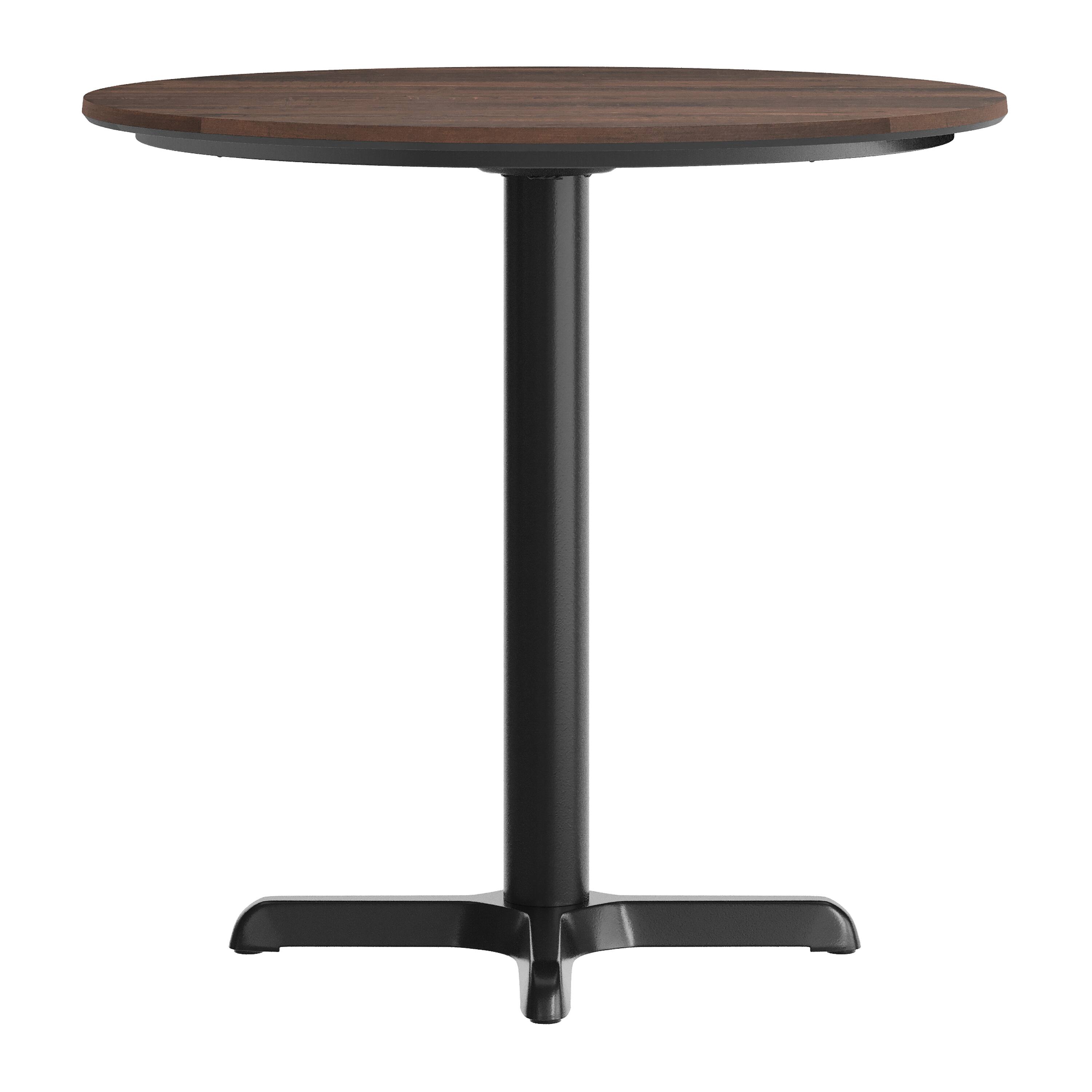 Alt View 7. Emma + Oliver - PureShield Tabletop with Seam-Free Surface Innovation and Table Height X-Base - Dark Brown/Black Base.