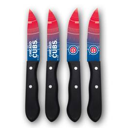 Woodrow - Chicago Cubs 4-Piece Stainless Steel Steak Knife Set - Multicolor
