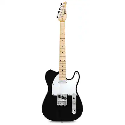 Front. Lyxpro - 39” Electric Guitar TL Series, Solid Body Guitar W/3-Way Switch & Tone Controls - Black.