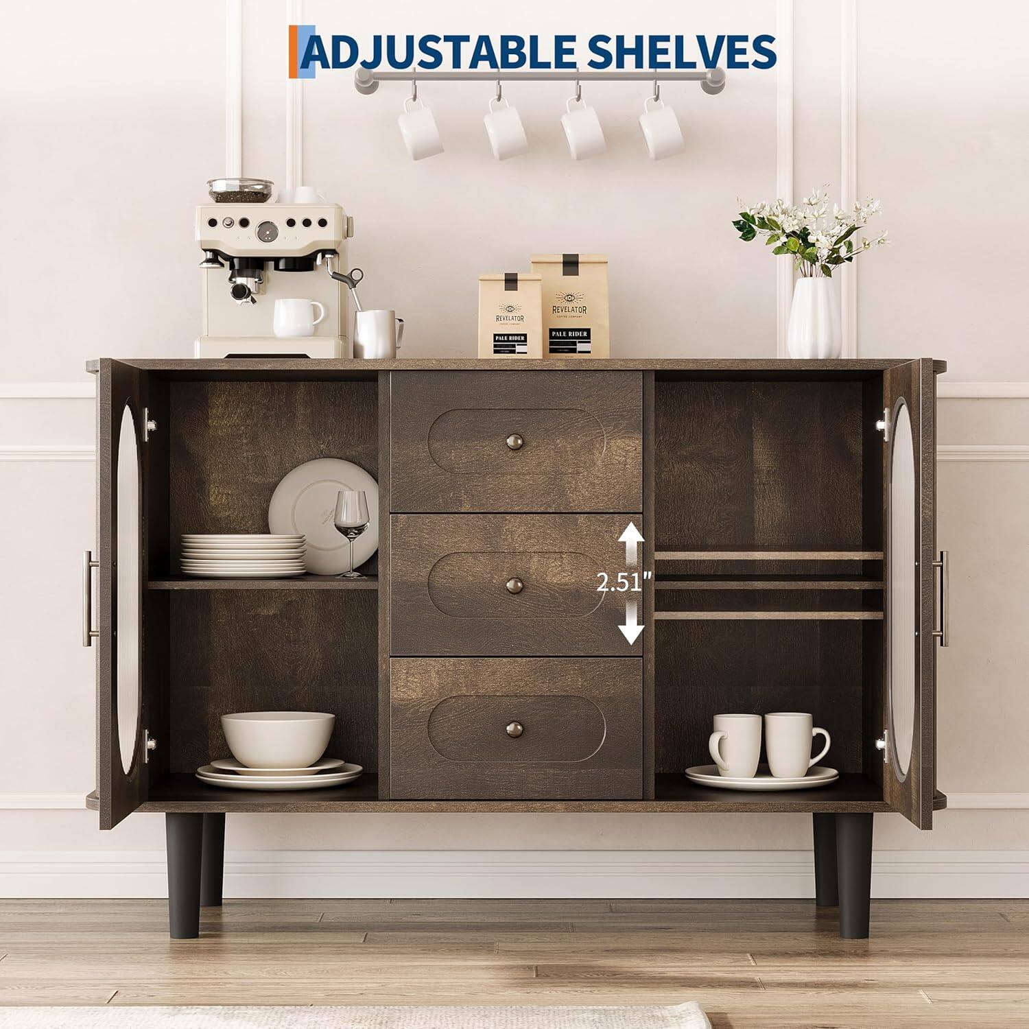 ADJUSTABLE SHELVES

2.51"