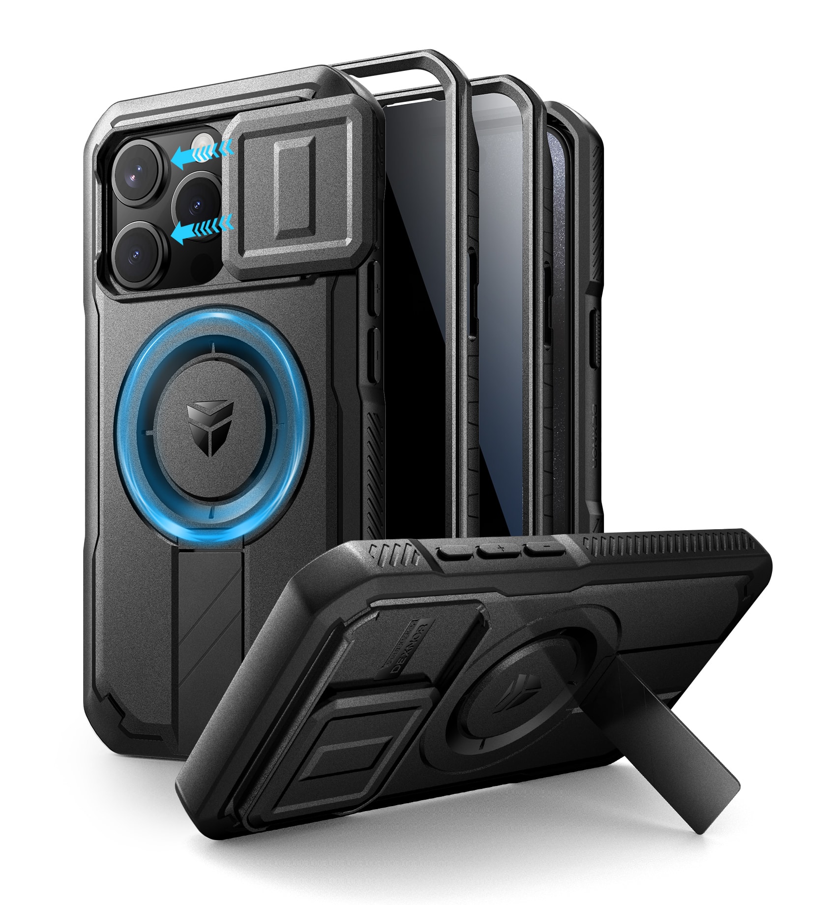 dexnor - Case for iPhone 15 Pro Case with Privacy Screen Protector Compatible with MagSafe Rugged Bumper Case Protective Cover - Privacy Black price history on PriceWatchPro