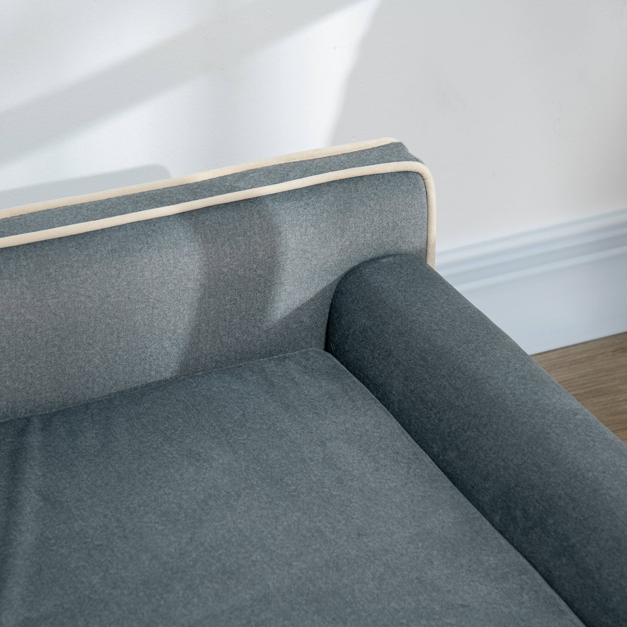 Alt View 4. Pawhut - Dog Sofa, Dog Couch with Washable Cover, Wooden Legs, Elevated Dog Bed for Medium & Large Dogs - Grey.