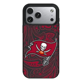 Keyscaper - NFL - Tampa Bay Buccaneers Paisley iPhone Magnetic Bump Case - 15 - Black