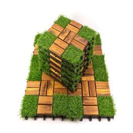Boyel Living - Acacia Wood 12x12 in Acacia Wood PP Deck Tile 30 Pack - Brown