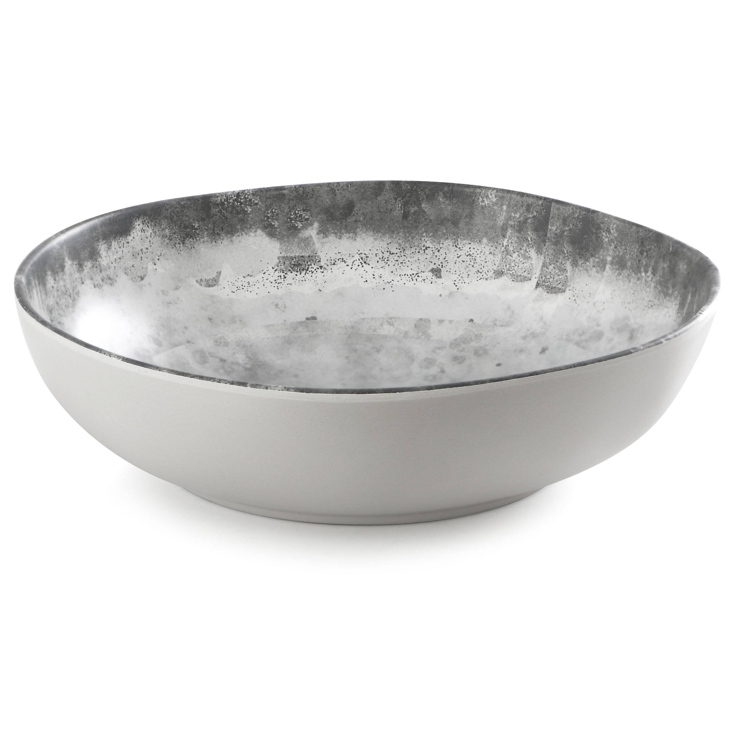 Alt View 3. Gibson - Gibson Elite Organic Decal 16 Piece Melamine Dinnerware Set in Gray - Gray.