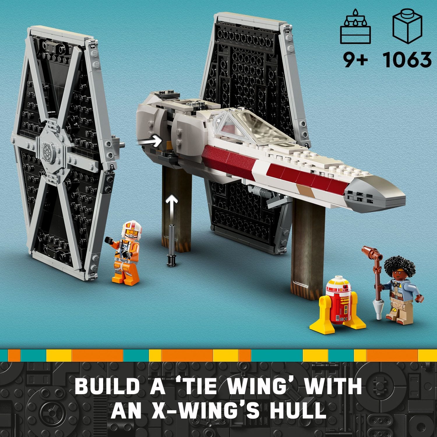 LEGO Star Wars TIE Fighter & X-Wing Mash-up Building Set for Kids 75393 ...