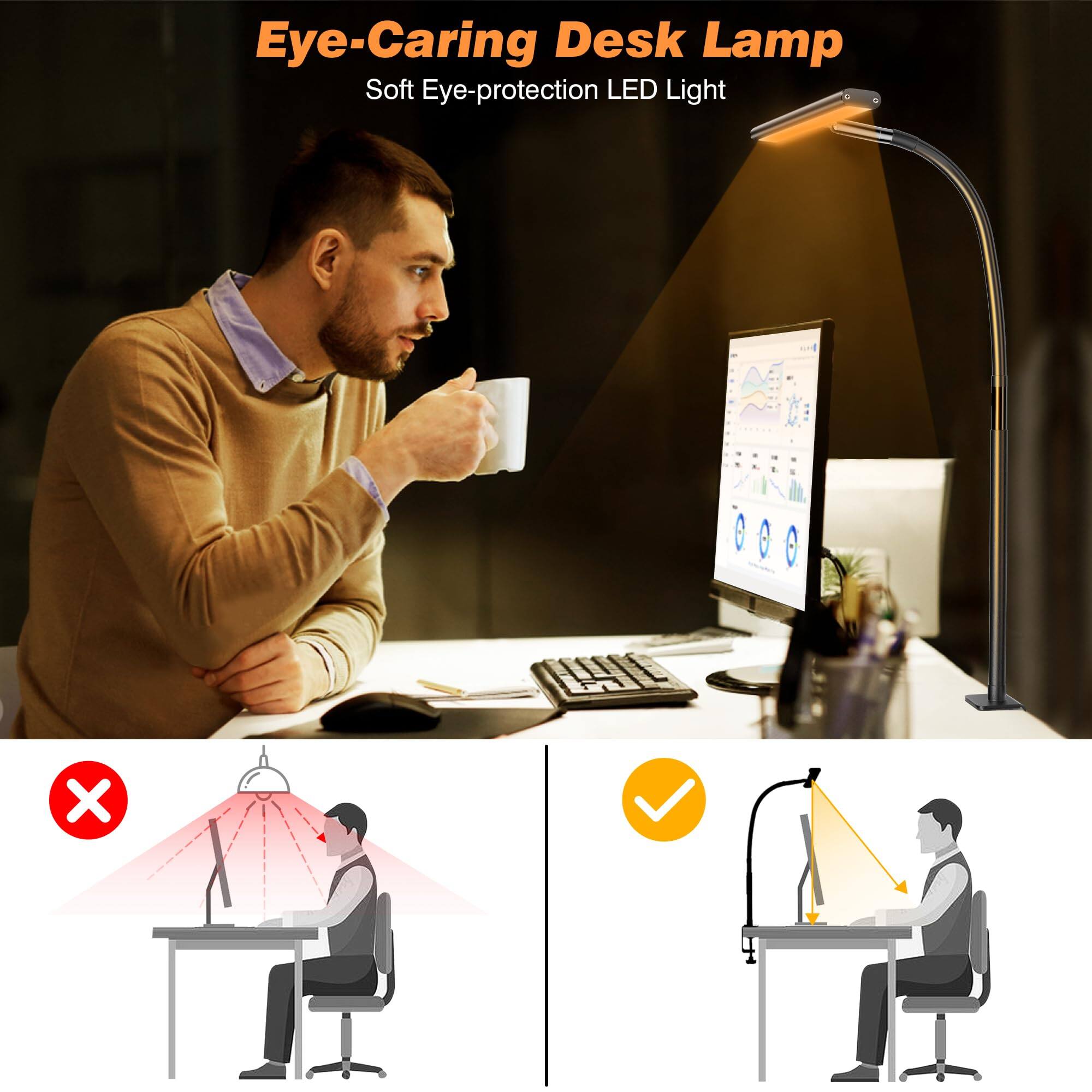 Eye-Caring Desk Lamp  
Soft Eye-protection LED Light
