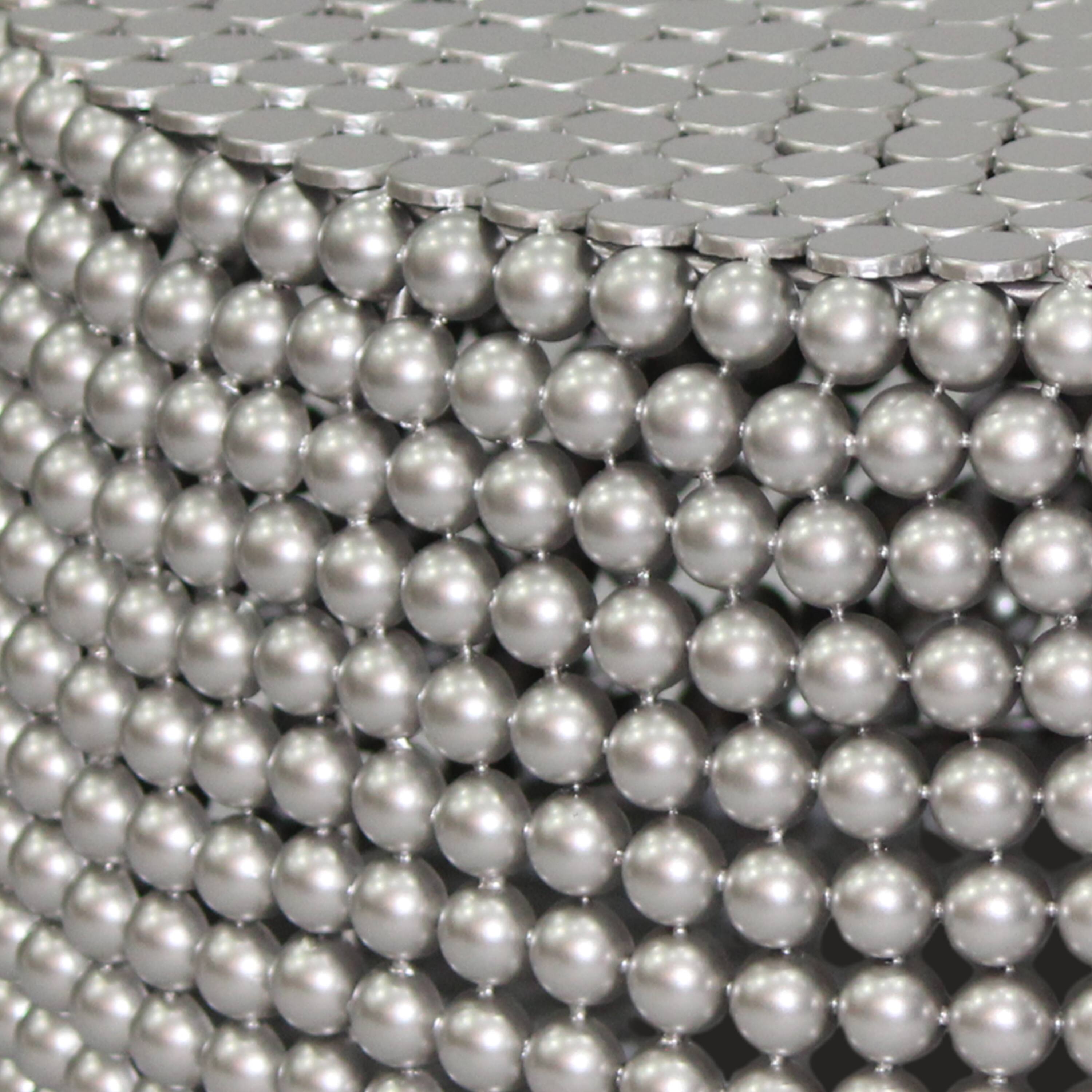 Alt View 5. Manhattan Lane - Eve 32" Coffee Table | Silver Metallic Beads Studded Pattern | Nickel Coated Iron Frame - Silver.