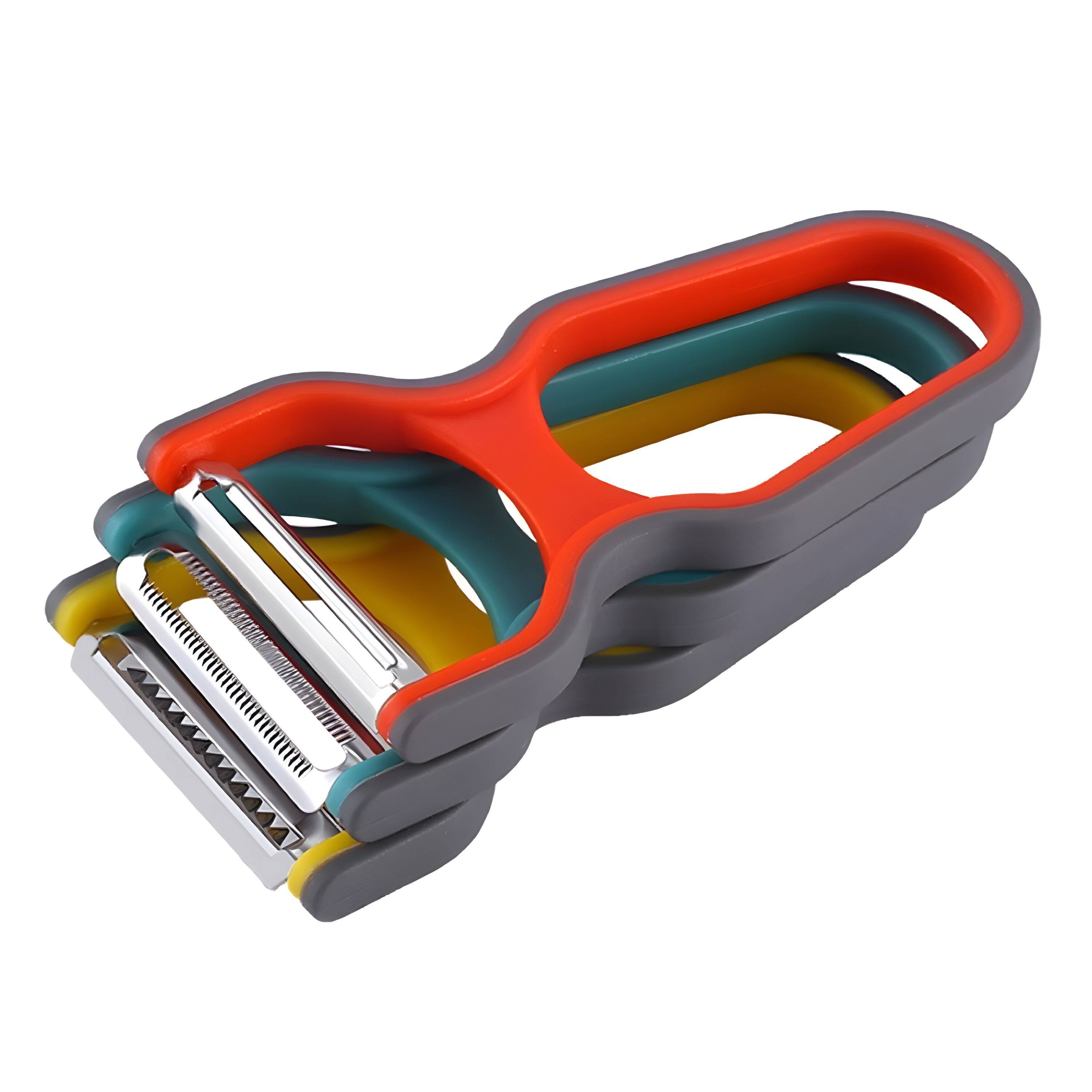 Front. Kitcheniva - Stainless Steel Vegetable Fruit Peeler 3 Pack - Multicolor.