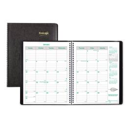 Brownline - EcoLogix Recycled Monthly Planner EcoLogix Artwork 11 x 8.5 Black Cover 14 Month Dec 2025 to Jan 2027