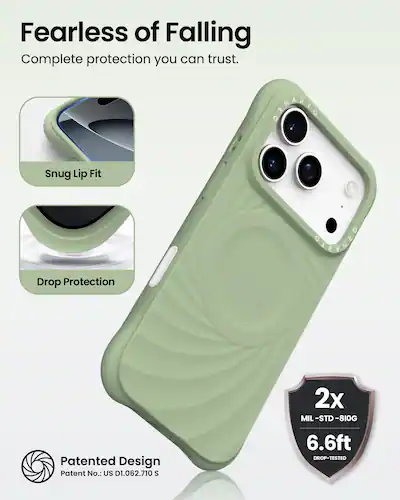 Ornarto - Vortuxe for iPhone 17 Pro Case 6.3",Compatible with MagSafe,Sleek Liquid Silicone Phone Cover - Matcha Ornarto - Vortuxe for iPhone 17 Pro Case 6.3",Compatible with MagSafe,Sleek Liquid Silicone Phone Cover - Matcha