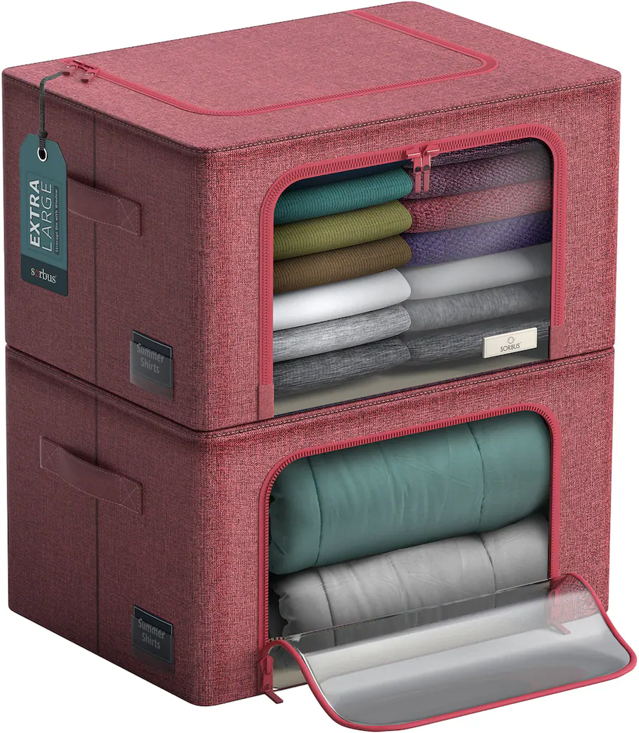 Sorbus Jumbo Storage Bins with Metal Frame, Oxford Fabric Storage ...