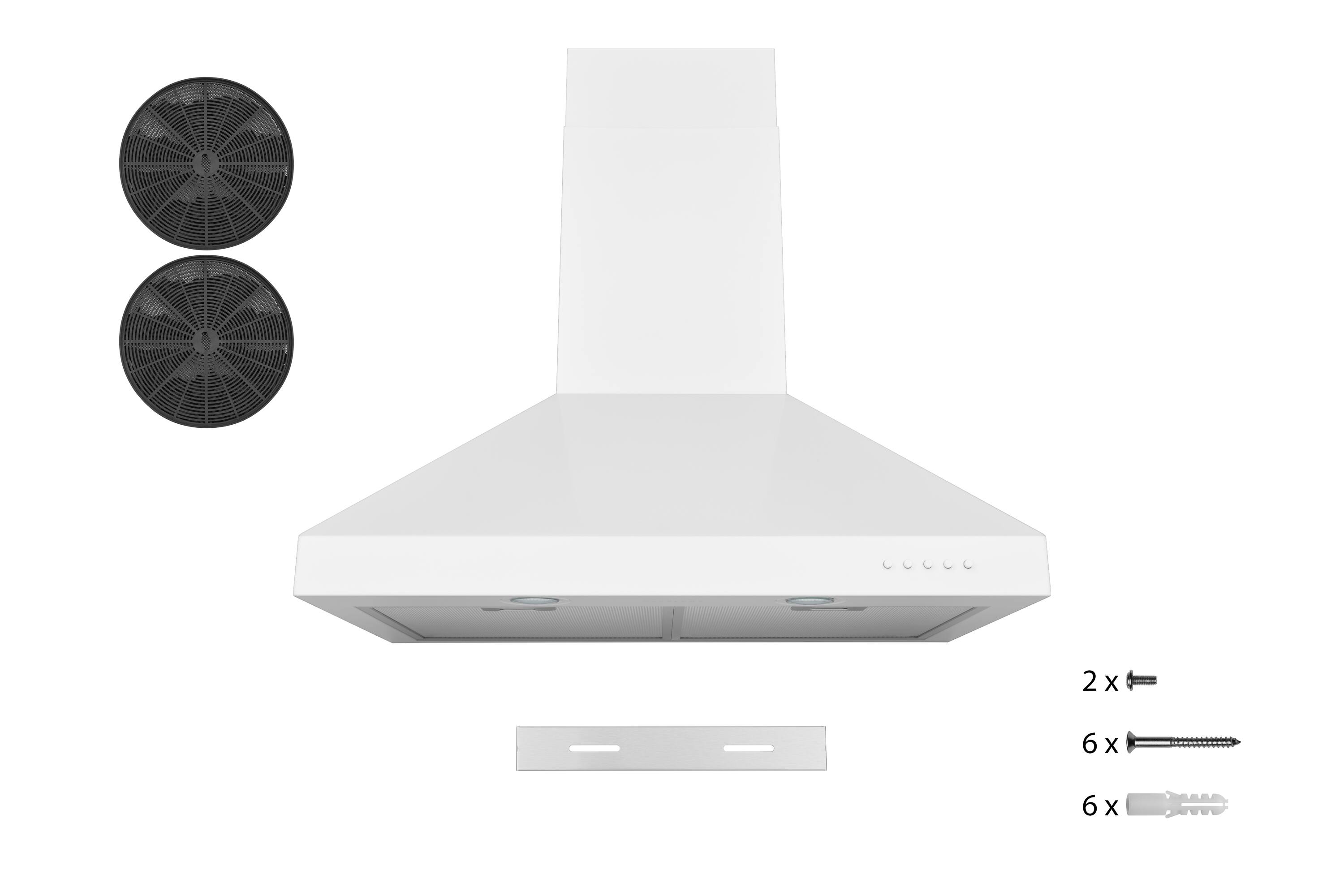 Alt View 7. Hauslane - Hauslane WM-530 30-in Convertible Matte White Wall-Mounted Range Hood (Charcoal Filters Included) - Matte White.