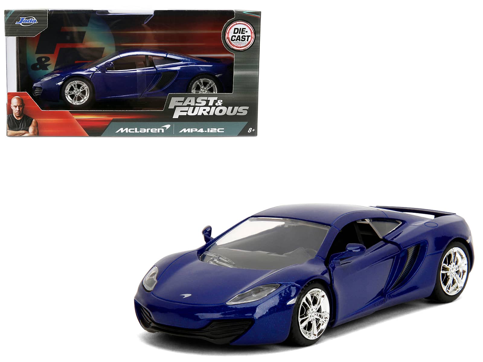 McLaren MP4.12C "Furious 7" (2015) Movie "Fast & Furious" Series 1/32 Diecast Model Car by Jada - Blue Metallic