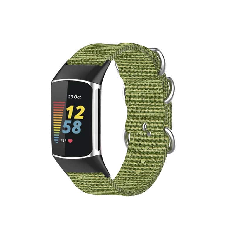 StrapsCo - Military Strap Nylon Watch Band For Fitbit Charge 6 - Army Green price history on PriceWatchPro