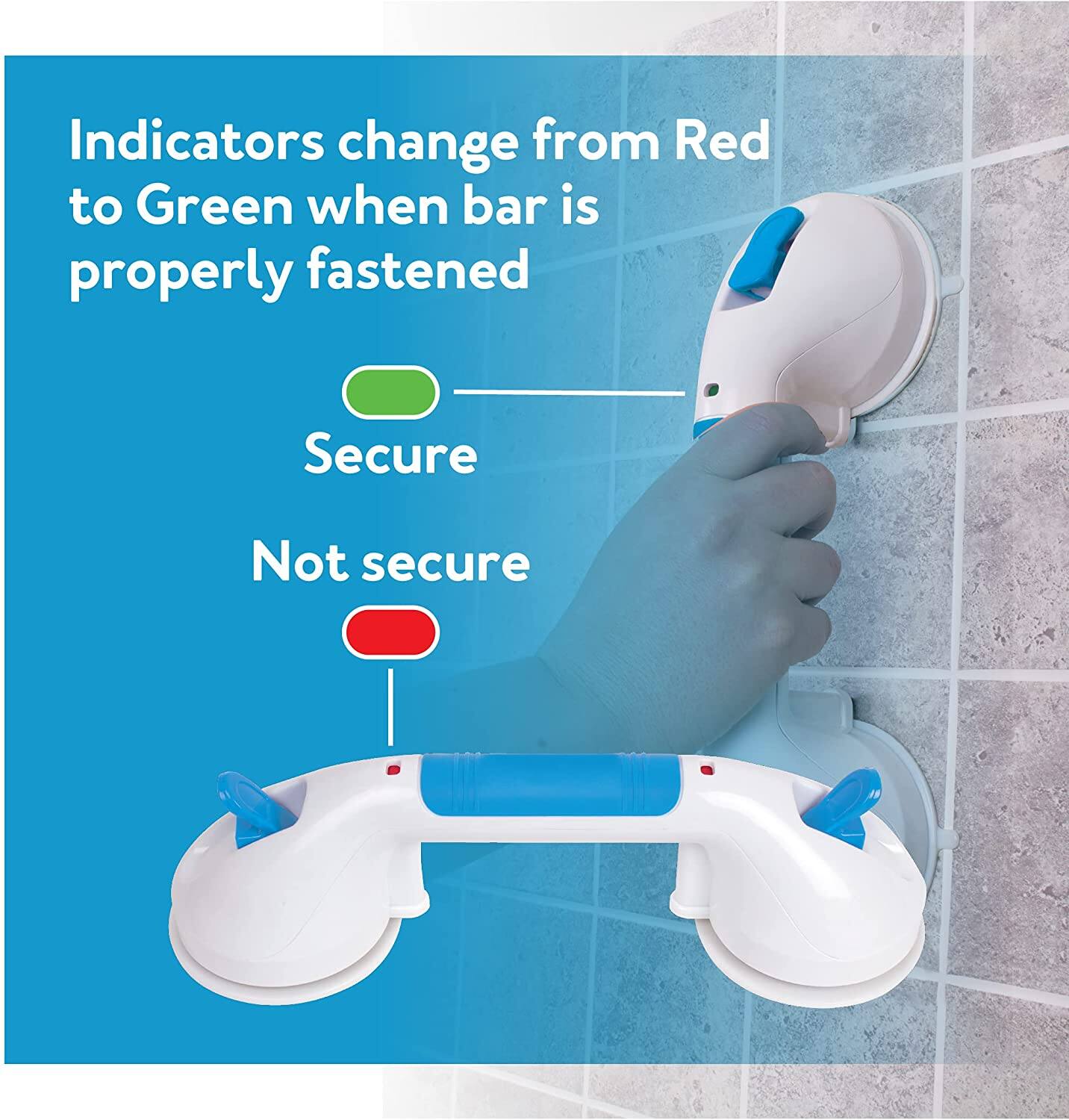 Alt View 12. Carex - Ultra Grip Bathroom Grab Bar - White.