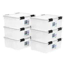 IRIS USA - WEATHERPRO Airtight Plastic Storage Bin with Lid and Seal and Secure Latching Buckles