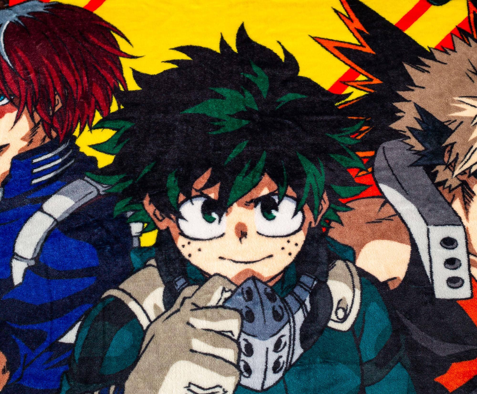 Alt View 1. Just Funky - My Hero Academia Characters Fleece Throw Blanket | 45 x 60 Inches - Yellow.