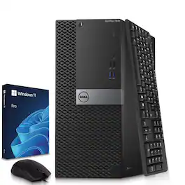 Dell - Refurbished Excellent - OptiPlex Tower Desktop PC | Intel i5-6th 3.2GHz | 8GB DDR4 RAM | 128GB SSD + 500GB HDD | KB & Mouse | Wi-Fi | Windows 11