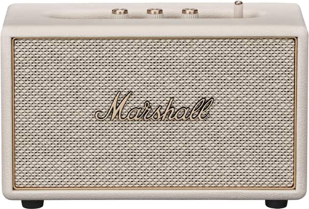 Front. Marshall - Acton IV Bluetooth Home Speaker with Volume / Bass / Treble Controls and 3.5 mm Auxilary / RCA Inputs - Cream.