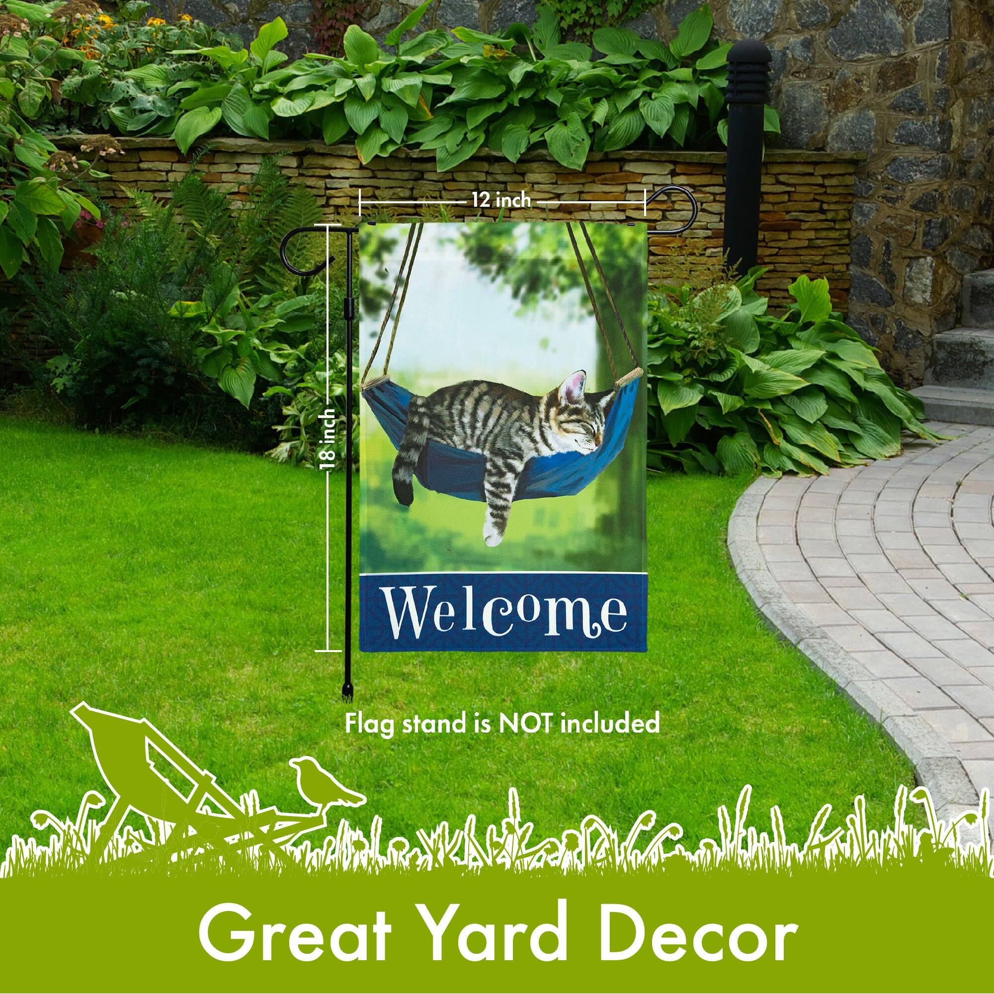 12 inch  
18 inch  
Welcome  
Flag stand is NOT included  
Great Yard Decor