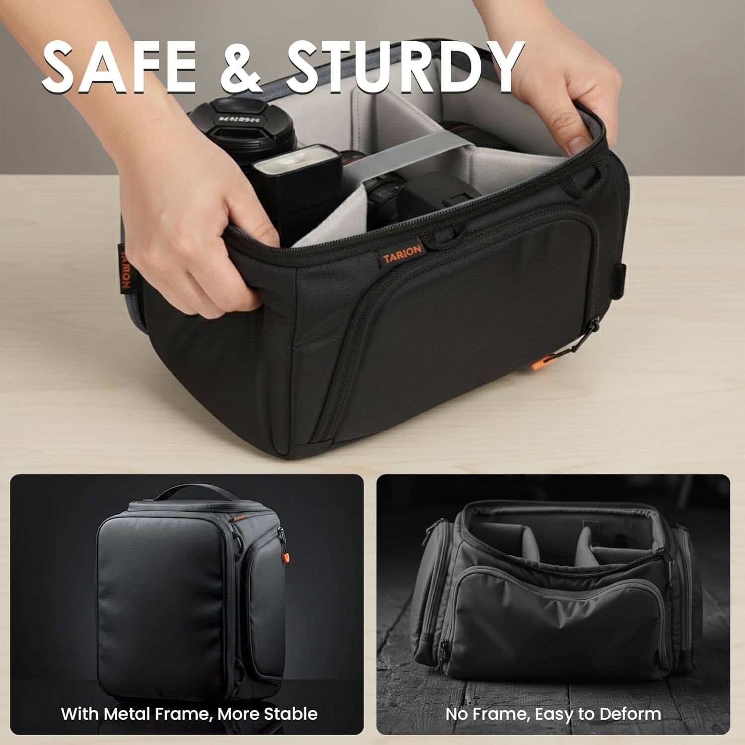 TARION ShellCore Camera Insert Bag: 7.5L Padded DSLR Organizer