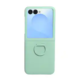 Dteck - for Samsung Galaxy Z Flip7 Case,Matte Hard PC Cover with Built-in Grip Ring,Shockproof Slim Phone Cover - Lightgreen