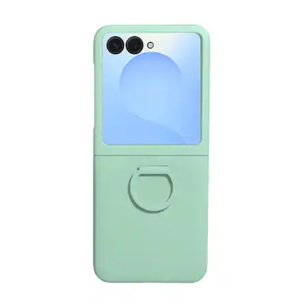 Front. Dteck - for Samsung Galaxy Z Flip7 Case,Matte Hard PC Cover with Built-in Grip Ring,Shockproof Slim Phone Cover - Lightgreen.