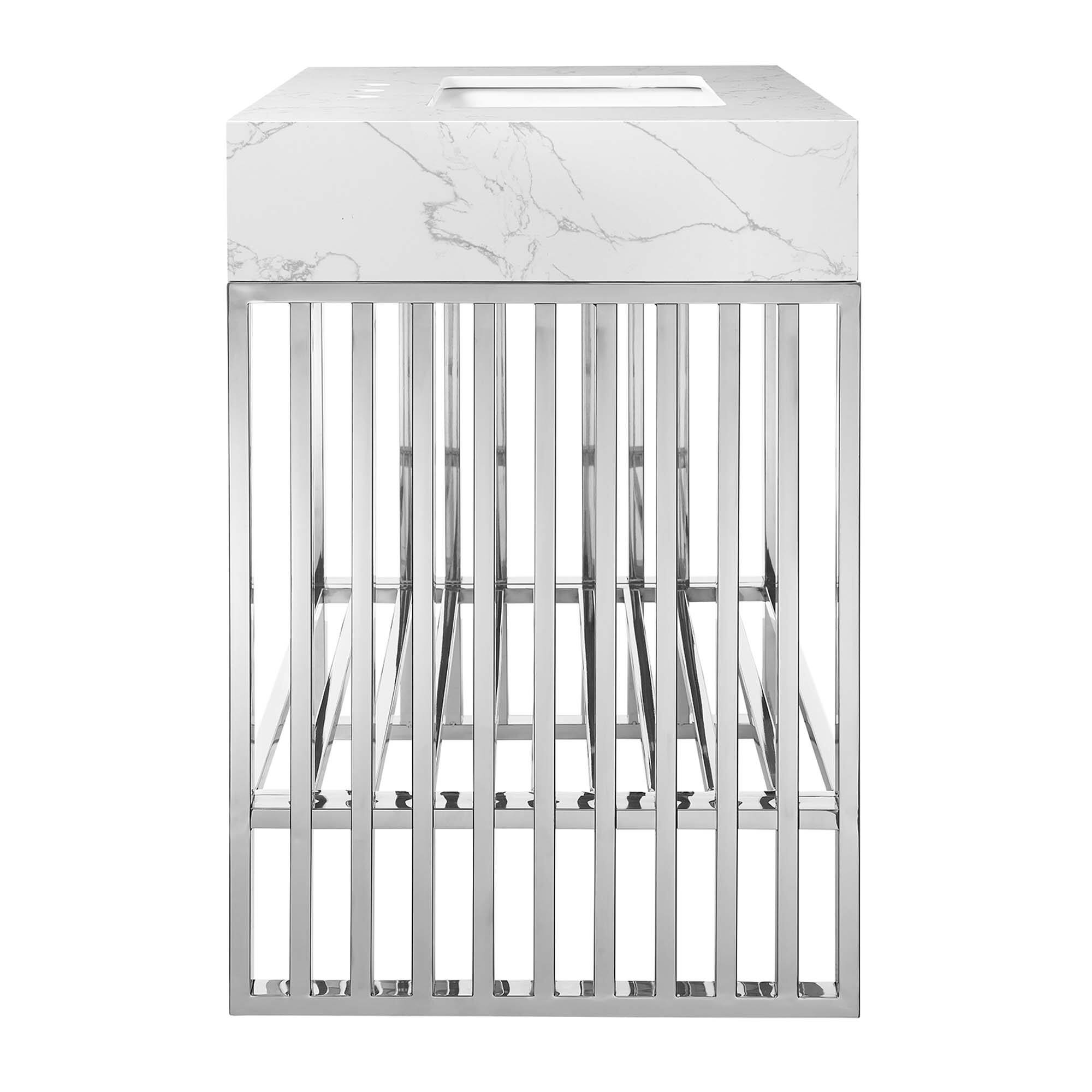 Alt View 1. Modway - Gridiron Bathroom Vanity Basin Included by Modway - White Silver.