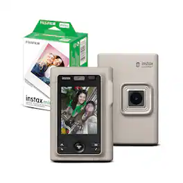 Fujifilm - Instax Mini LiPlay+ Camera (Sand Beige) with Twin Film Pack (20 Exp)