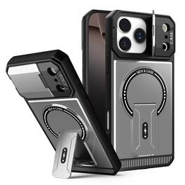 UUCOVER - For Apple iPhone 17 Pro Max Magnetic Case with Flip Camera Cover , Compatible with MagSafe, Hidden Kickstand Phone Cover - Gray
