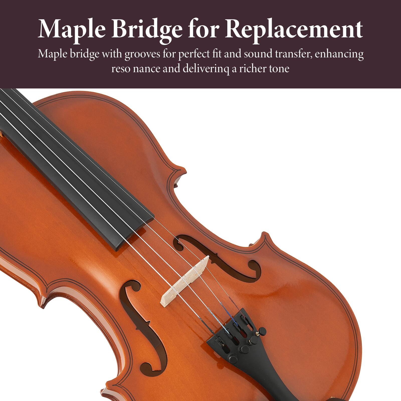 Maple Bridge for Replacement

Maple bridge with grooves for perfect fit and sound transfer, enhancing resonance and delivering a richer tone