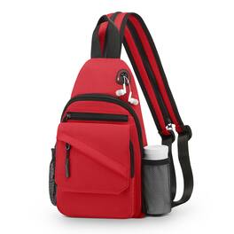 Unique Bargains - Small Crossbody Bag Casual Sling Bag Convertible Backpack 3-in-1 Anti-Theft Shoulder Bag Trendy Daypack for Travel - Red