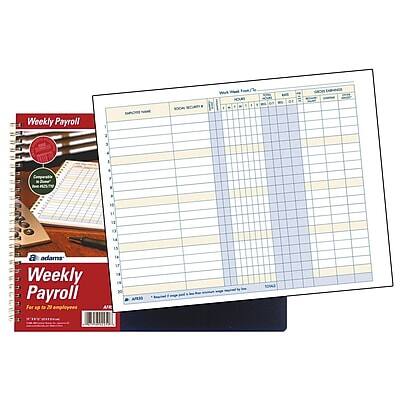 Weekly Payroll  
For up to 30 employees  

Weekly Payroll SACS  
on one page: 3.1" x 11"  
Weekly Payroll For up to 30 employees