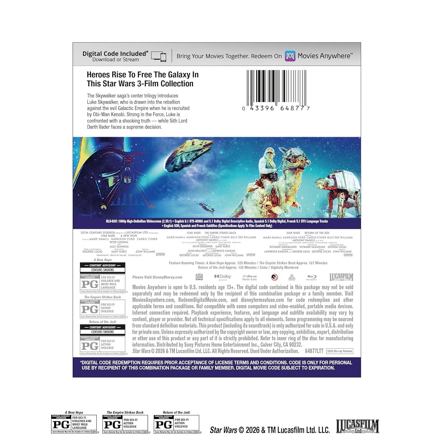 Alt View 1. Star Wars: Original Trilogy   - BLU-RAY.