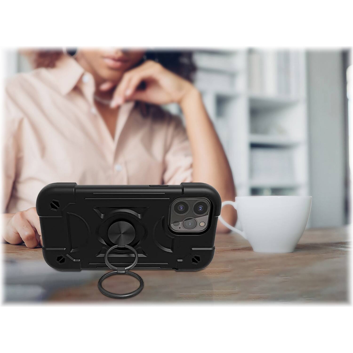 Alt View 17. SaharaCase - DualShock Series Case for Apple iPhone 14 Pro Max - Black.